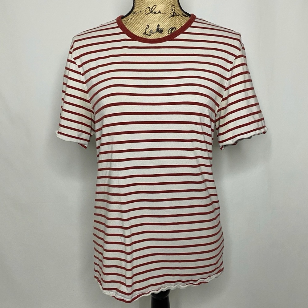 Lululemon White Red Striped T Shirt